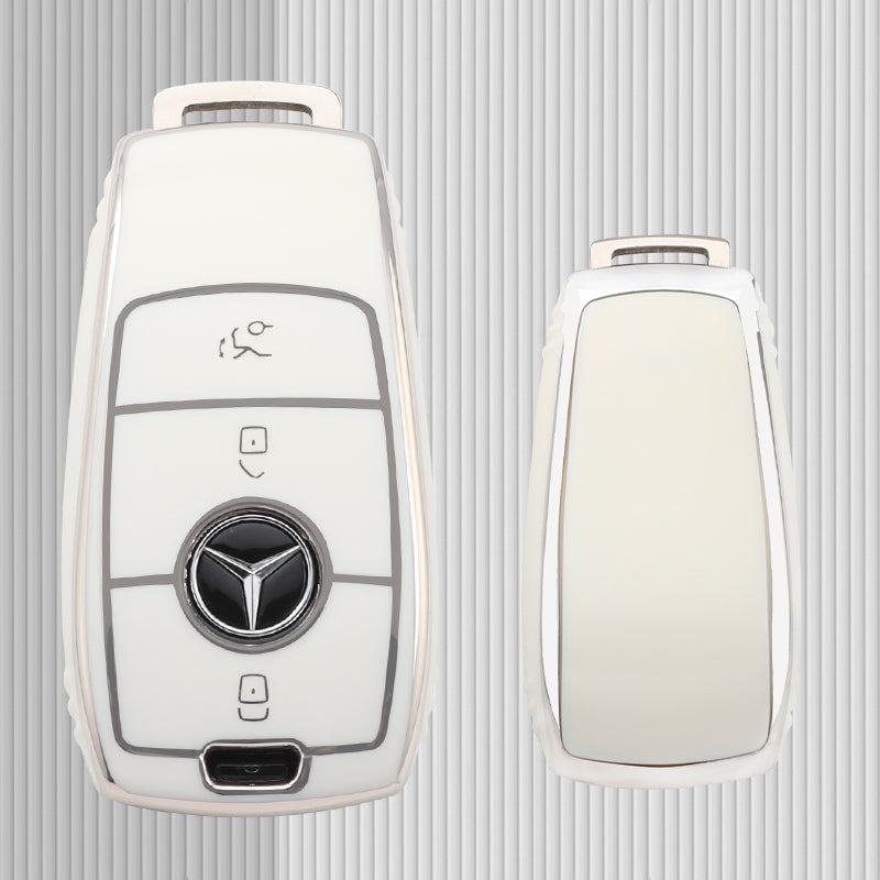 Case for Mercedes Benz Clase A, B, C, E, S, G, GLC, CLE, CLA (AMG) Silver Edge